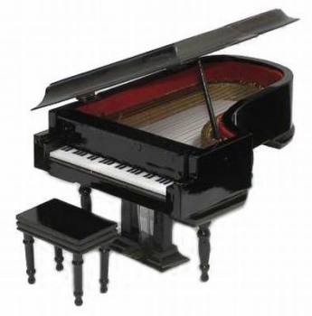 Miniaturinstrument Flügel mit Hocker